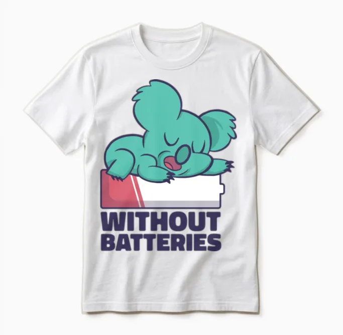 Without Batteries Retro Unisex T-Shirt in White