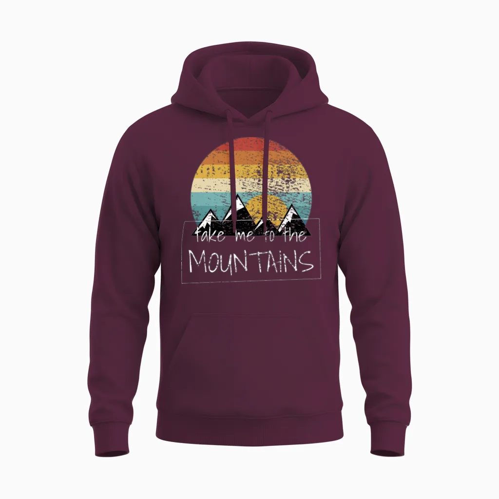 Hiking - Take Me to the Mountains Unisex Hoodie in Maroon