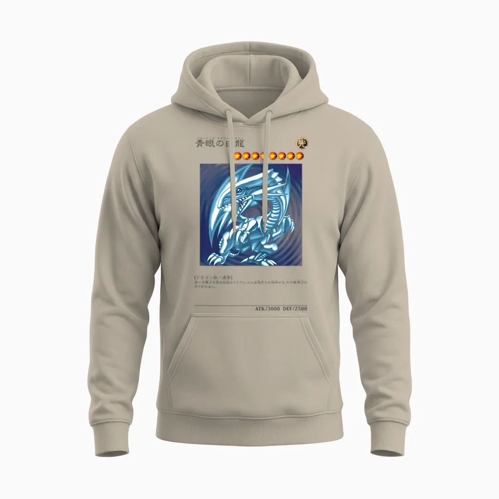 White Dragon Logo Papl1444 T-Shirt, Blue, S Unisex Hoodie in Sand