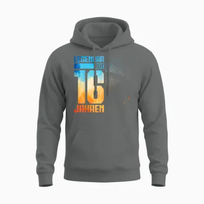 16. Geburtstag Retro Basketball Spieler 16 Jahre Junge Jungs Unisex Hoodie - Graphite Heather