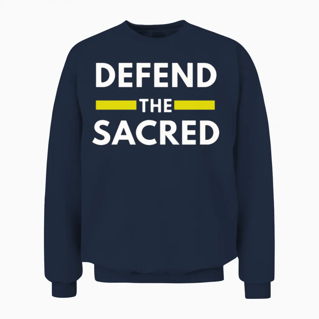 Defend the Sacred Unisex Sweatshirt in Navy