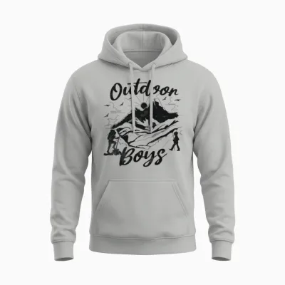 Outdoor Boys Logo Unisex Hoodie - Ash