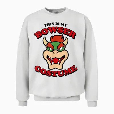 Nintendo Super Mario Bowser Costume Graphic Unisex Sweatshirt - White