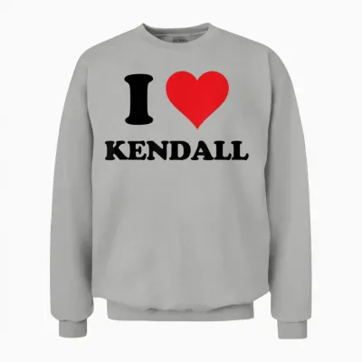 I Heart Kendall First Name I Love Personalized Stuff Unisex Sweatshirt - Ash
