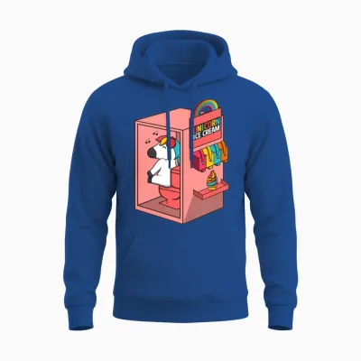 Unicorn Ice Cream Gift Funny Comic Cool Awesome Unisex Hoodie - Royal