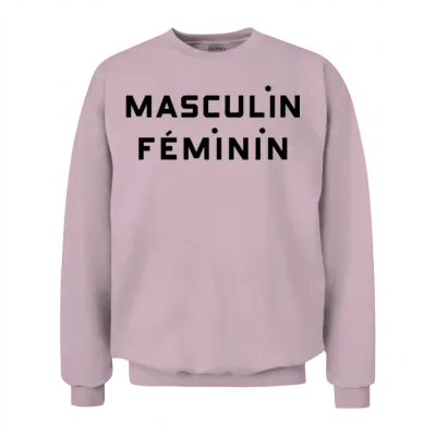 Masculin Féminin Unisex Sweatshirt - Light Pink