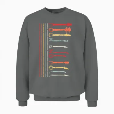 Classic Rock and Roll Vintage T Shirt Concert Band Unisex Sweatshirt - Graphite Heather