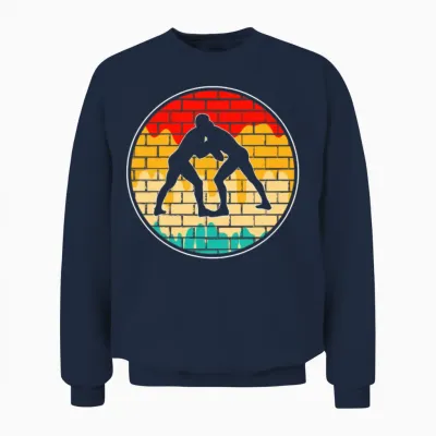 Wrestling Retro Unisex Sweatshirt - Navy