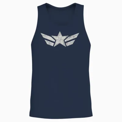 Marvel Captain America Brave New World Captain America Star T-Shirt, Blue, S Unisex Tank Top - Navy