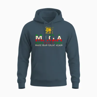 Iranian Shirt Make Iran Great Again Emblem of Iran Miga Unisex Hoodie - Dark Heather