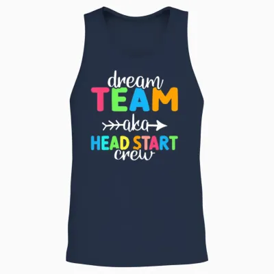 Dream Team Aka Head Start Crew Teacher Preschool Unisex Tank Top - Navy
