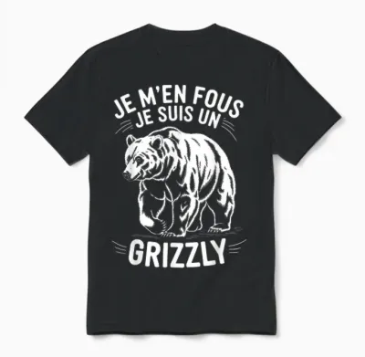 I Don't Care I'm a Grizzly Animal Gift Funny Grizzly T-Shirt, Black, S Unisex T-Shirt - Black