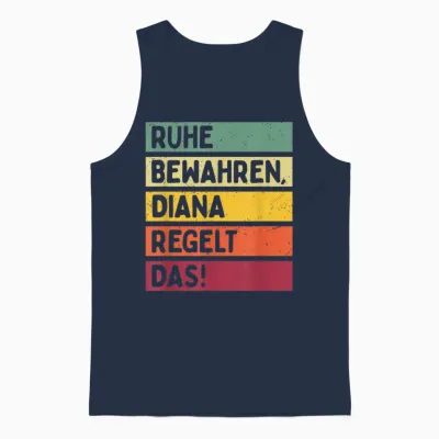 T-Shirt with German Text in Retro Colours [german Language], Black Unisex Tank Top - Navy