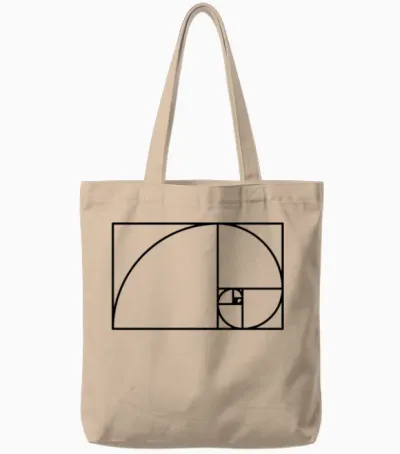 Fibonacci Spiral Tote Bags - Natural
