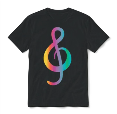 Music Note Unisex T-Shirt - Black