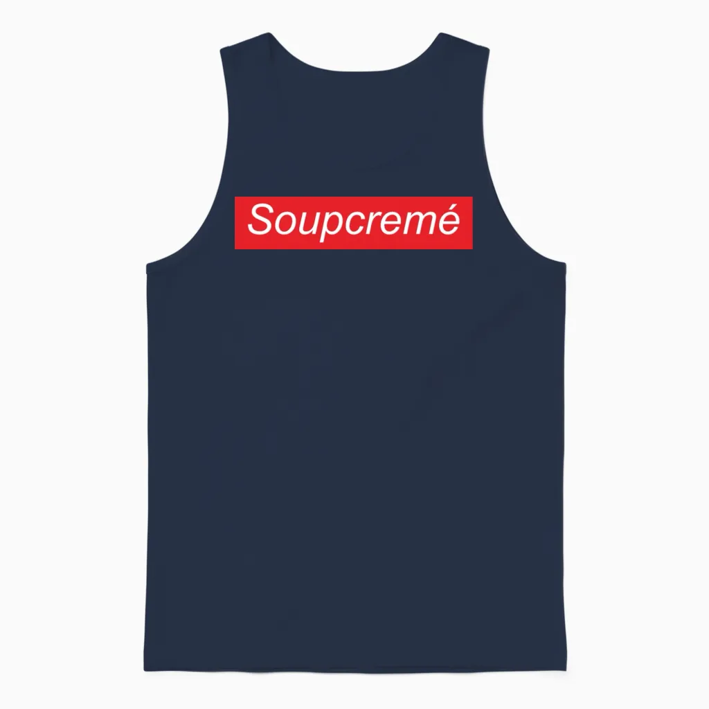 Soupcreme Funny Brand Parody Unisex Tank Top in Navy