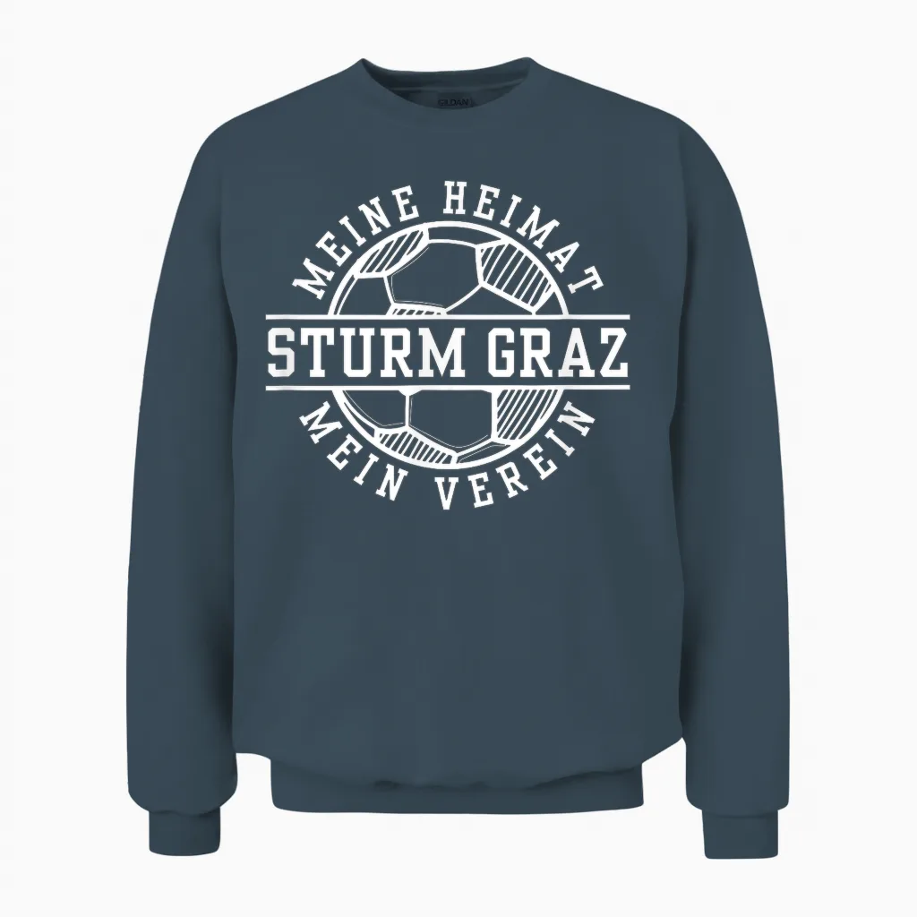 Graz Sturm Football Home Fan Styria Austria Stadium T-Shirt, Black Unisex Sweatshirt in Dark Heather