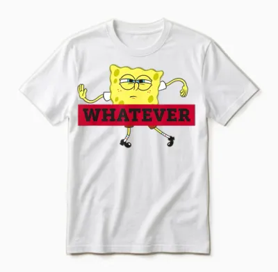 Spongebob Schwammkopf Whatever Nickelodeon Unisex T-Shirt - White