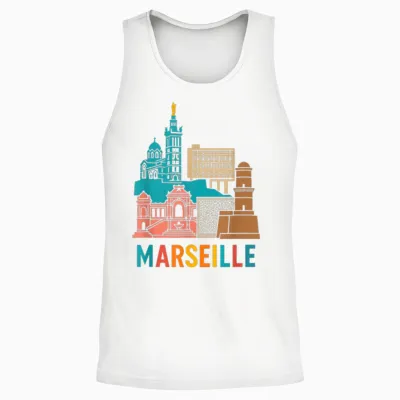 Marseille Unisex Tank Top - White