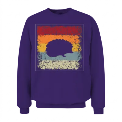 Hedgehog Retro Unisex Sweatshirt - Purple