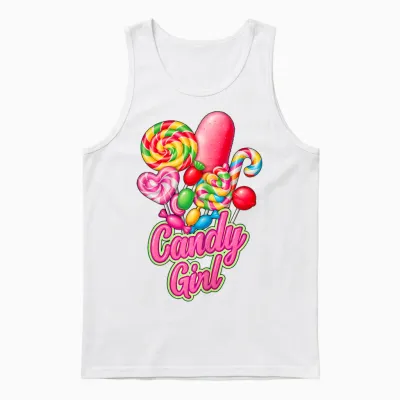Candy and Girl Candy Lovers Cute X Carnival Costume Unisex Tank Top - White