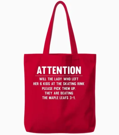 Canada Maple Leafs Hockey Game - Funny Winter Tote Bags - Red