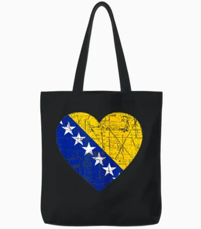 Bosnien Geschenk Flagge Bosnia Vintage Herzegowina Sarajevo Tote Bags - Black