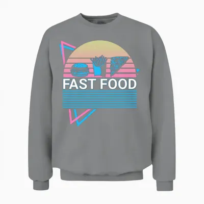 Fast Food Retro Unisex Sweatshirt - Sport Grey