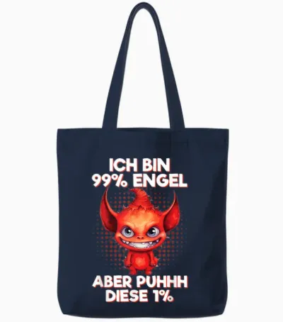 Ich Bin 99% Engel Aber Puhhh Diese 1% Kleines Teufelchen Tote Bags - Navy