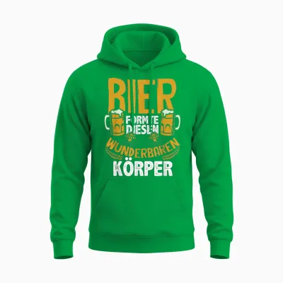 Bier Formte Diesen Wunderbaren Körper Lustig Spruch Männer Unisex Hoodie - Irish Green