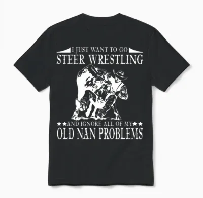 Steer Wrestling Unisex T-Shirt - Black