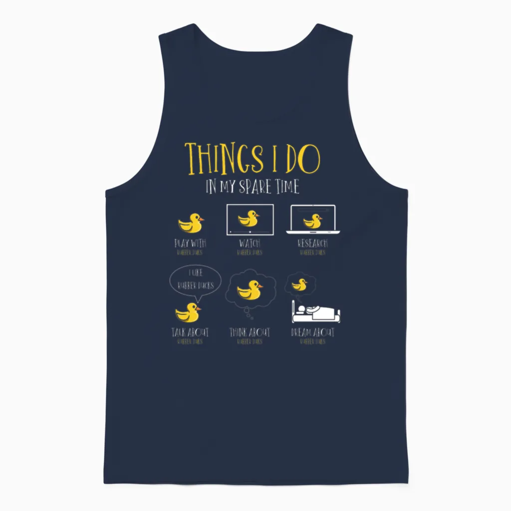Rubber Duck Fan, Rubber Ducks Unisex Tank Top in Navy