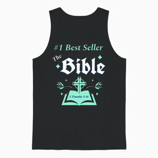 #1 Best Seller, the Bible, 2 Timothy 3:16 Unisex Tank Top in Black