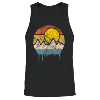 Sunset Retro Unisex Tank Top - Black – 2