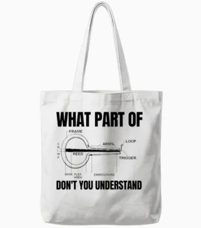 Jew Mouth Harp Jaw Harp Bass Tote Bags - White