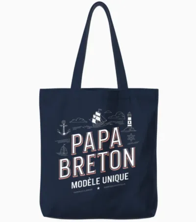 Papa Breton Unique Model Father's Day Gift Tote Bags - Navy