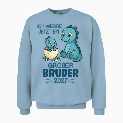 Kinder Kinder Geschwister Dino Ich Werde Ein Großer Bruder 2027 Unisex Sweatshirt - Light Blue