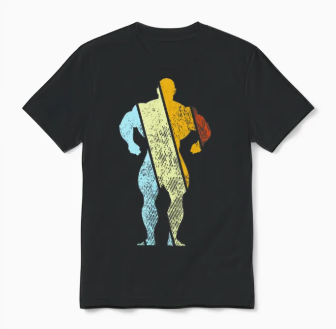 Bodybuilding Retro Gym & Lifting Gift Unisex T-Shirt in Black