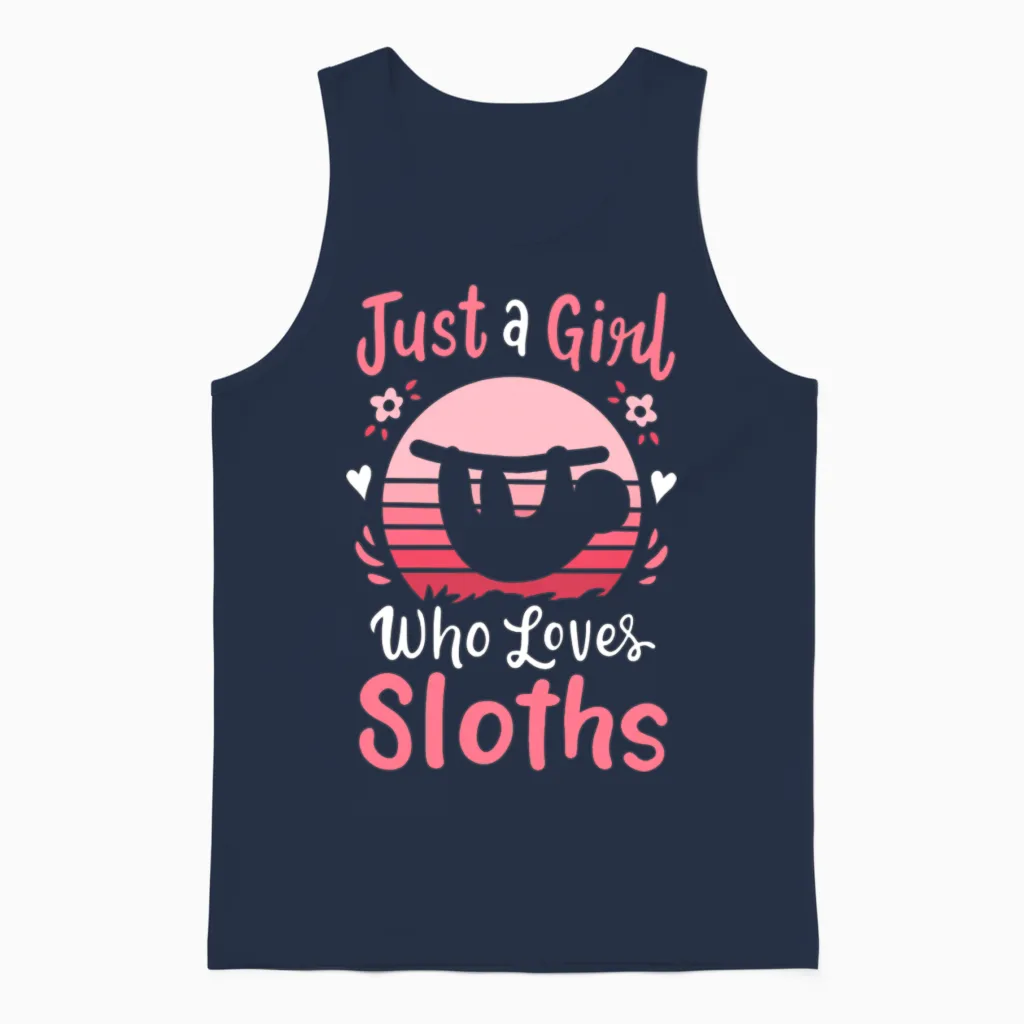 Sloths Sloth Lover Retro Unisex Tank Top - Navy