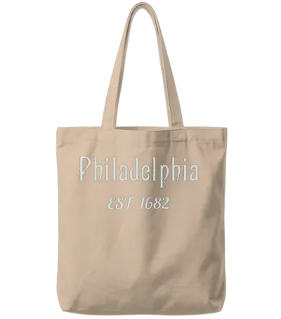 Philly Est. 1682 Vintage Script Tote Bags - Natural