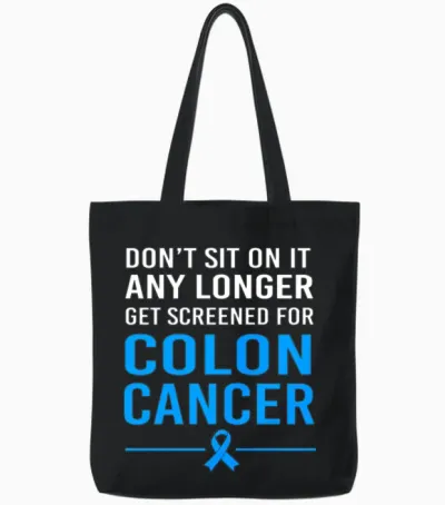 Colon Cancer Awareness Cancer Survivor Tote Bags - Black