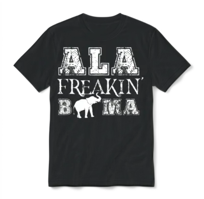 Funny Alabama Gift Ala Freakin Bama Unisex T-Shirt - Black
