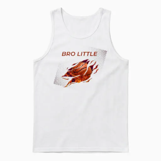 Little Bro Basketball Unisex Tank Top in White
