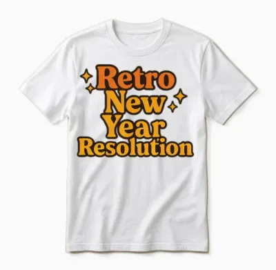 Retro New Year Resolution Unisex T-Shirt - White