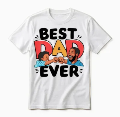 Father's Day the Best Dad in the World Unisex T-Shirt - White