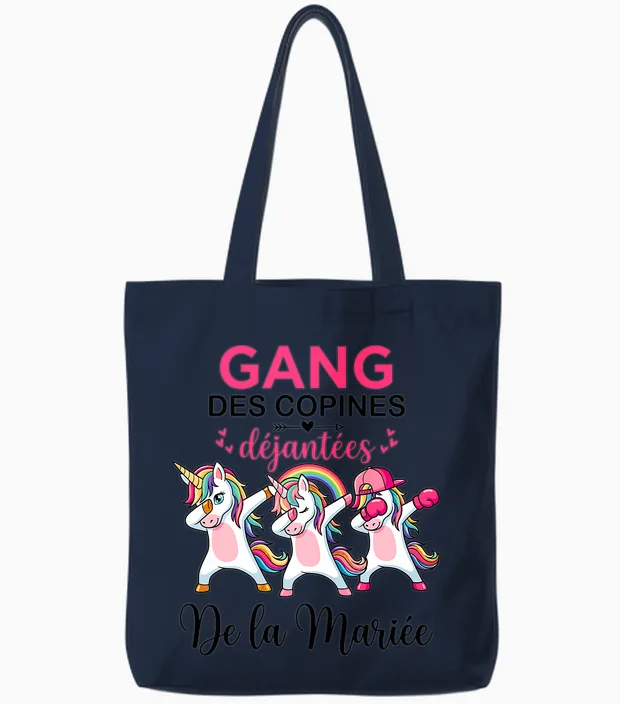 Gang Des Copines Déjantées De La Mariée Future Mariée Evjf T-Shirt Haut De Gamme Tote Bags in Navy