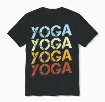 Retro Yoga Typography Unisex T-Shirt - Black