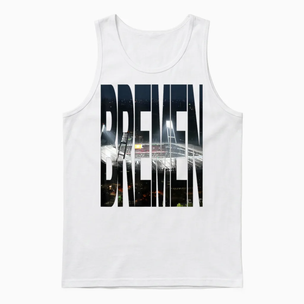 Bremen Weserstadion Bei Nacht T-Shirt, Black, S Unisex Tank Top in White