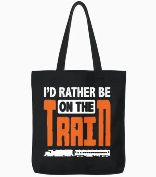 Train Trains Hobby Train Spotter Train Driving Tote Bags in Black