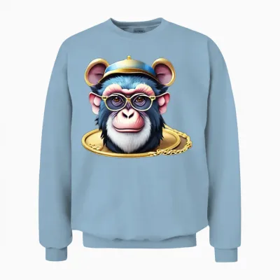 Rich Blue Monkey Unisex Sweatshirt - Light Blue